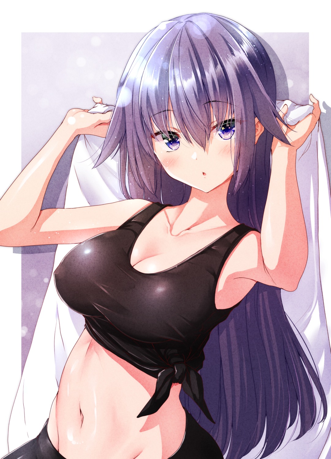 cleavage erect_nipples mokufuu no_bra