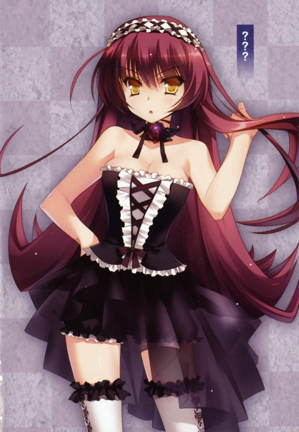 cleavage dress gothic_lolita lolita_fashion thighhighs yasaka_minato