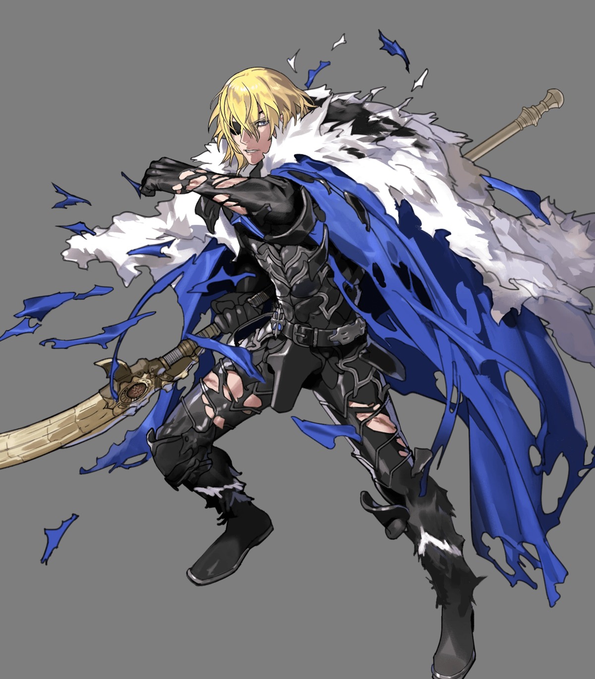 armor dimitri eyepatch fire_emblem fire_emblem_heroes fire_emblem_three_houses kurahana_chinatsu nintendo torn_clothes weapon