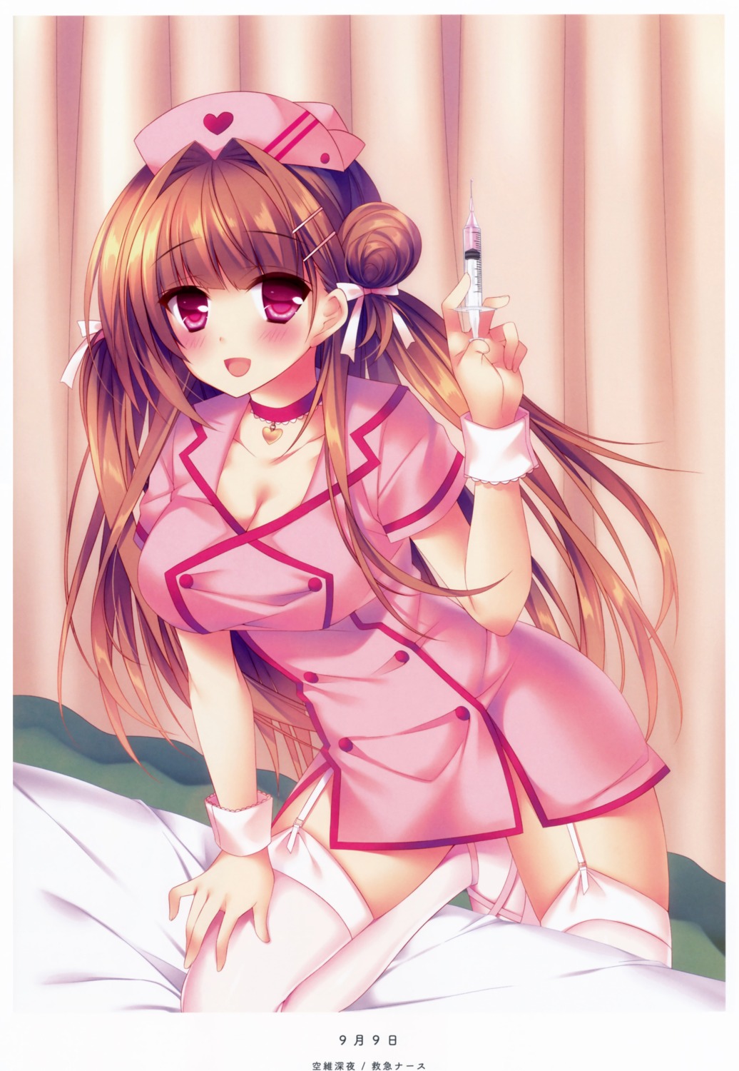 cleavage nurse sorai_shinya stockings thighhighs