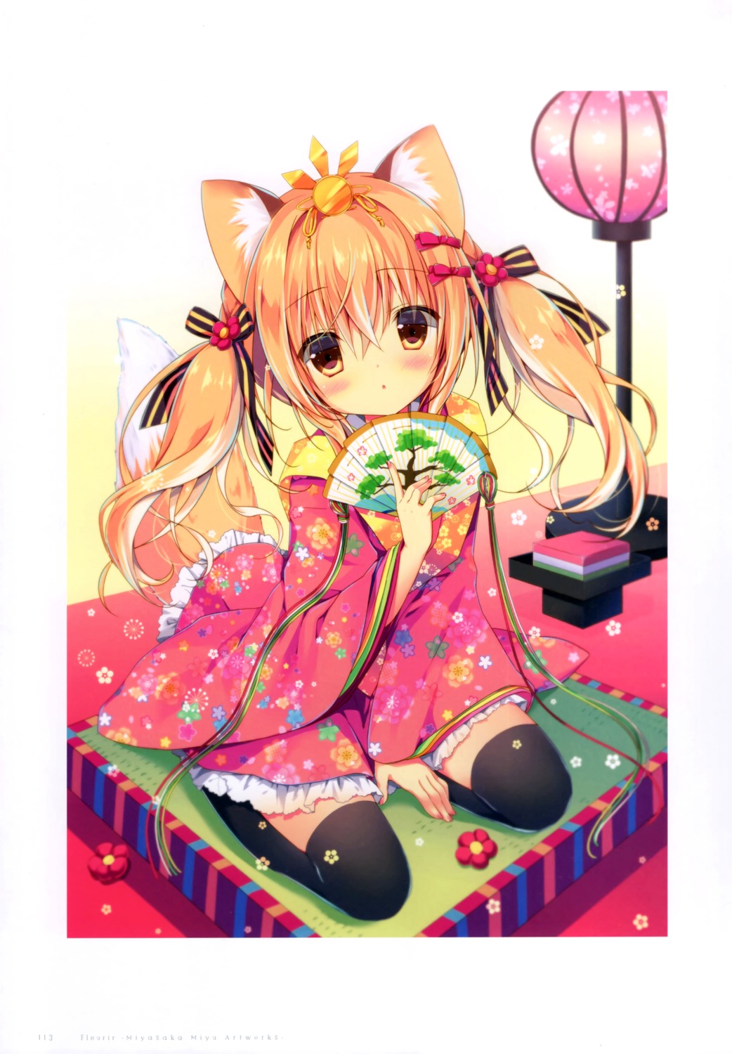 animal_ears canvas+garden hiyori_(canvas+garden) japanese_clothes kitsune miyasaka_miyu tail thighhighs