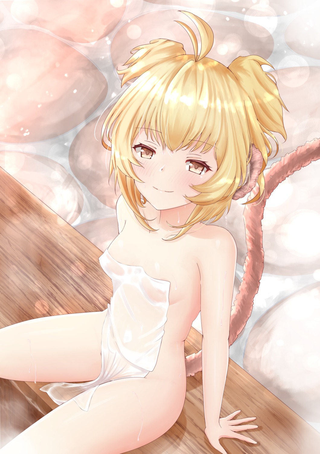 andira_(granblue_fantasy) animal_ears granblue_fantasy kimblee loli naked onsen tail towel wet