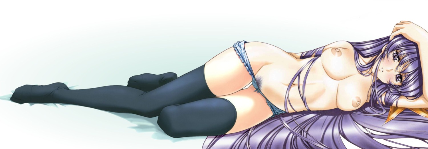 arieta_lyuis growlanser growlanser_ii nipples pantsu panty_pull pubic_hair thighhighs topless urushihara_satoshi