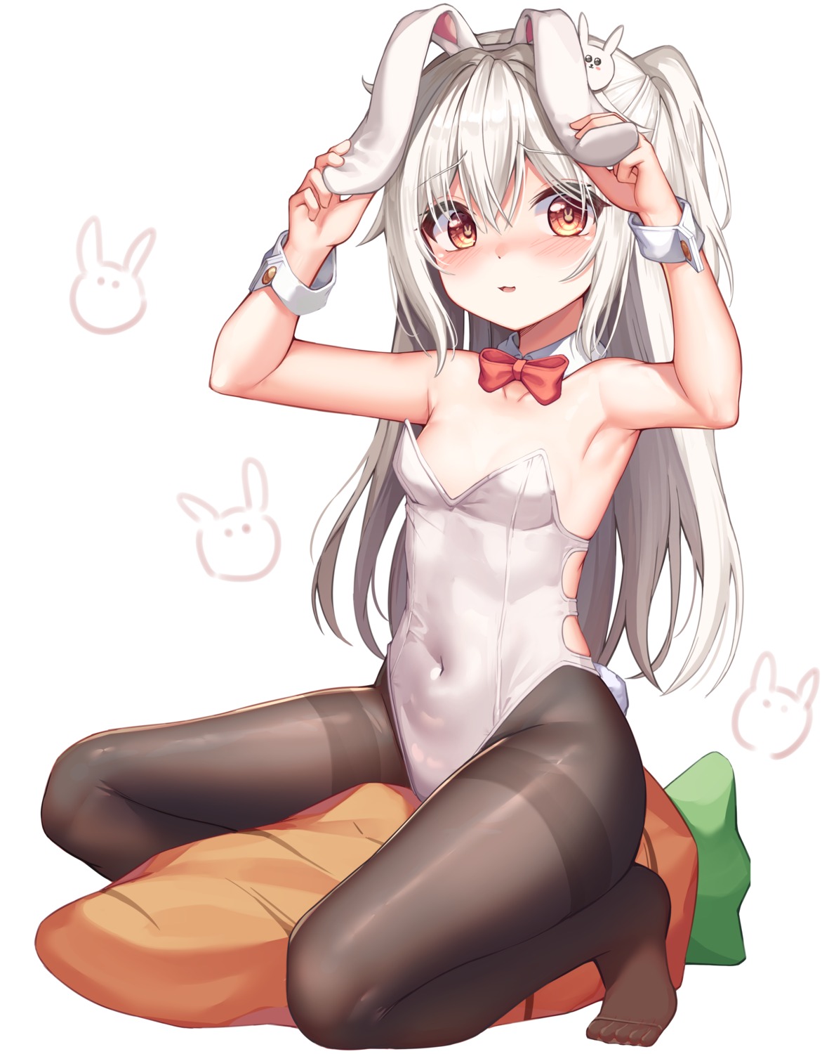 animal_ears bunny_ears bunny_girl loli mannack no_bra pantyhose tail