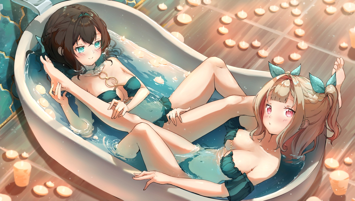 aomaru bathing bikini swimsuits wet yuri