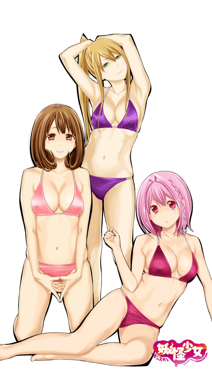 bikini cleavage funatsu_kazuki swimsuits youkai_shoujo_-_monsuga