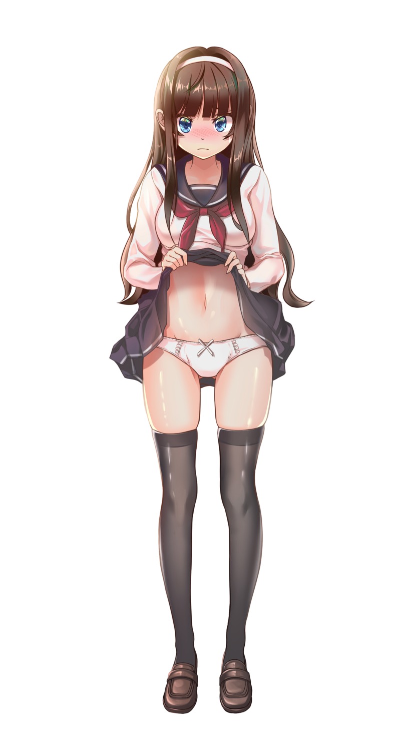 gonzz pantsu seifuku skirt_lift thighhighs