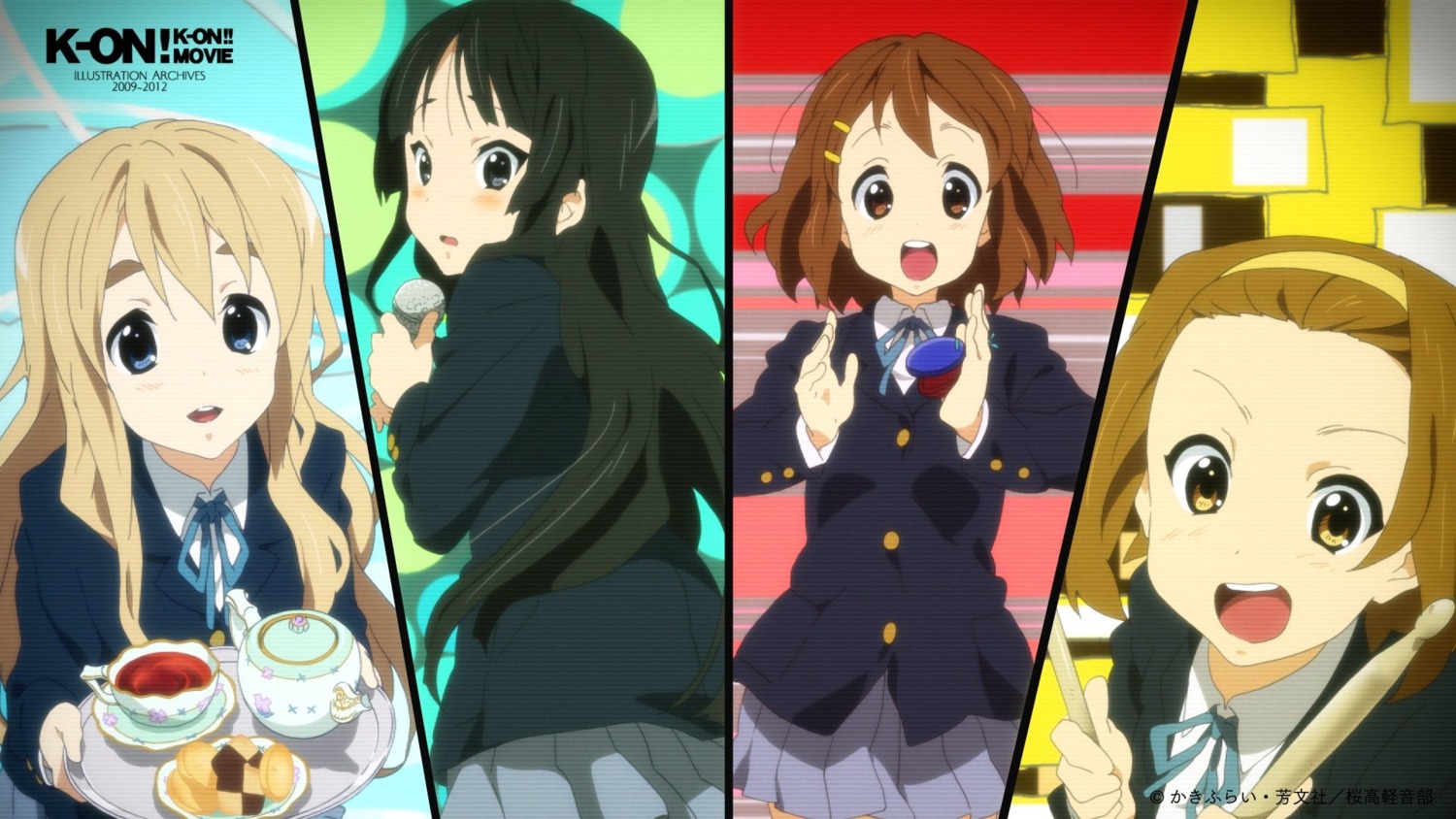 akiyama_mio hirasawa_yui k-on! kotobuki_tsumugi seifuku tainaka_ritsu takahashi_mariko wallpaper