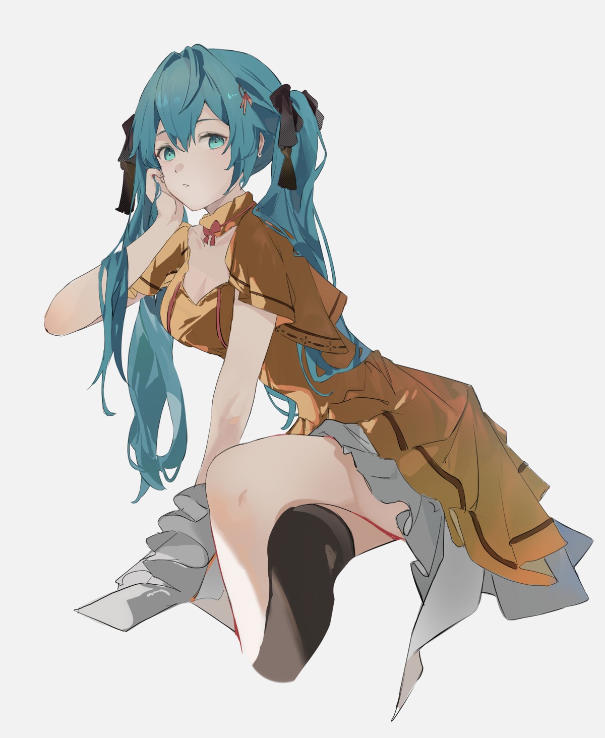 dress hatsune_miku jenmin12 thighhighs vocaloid