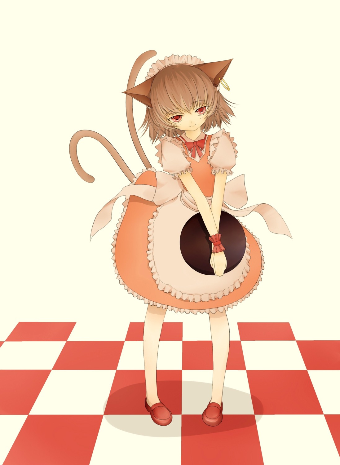 animal_ears chen momokan nekomimi tail touhou waitress