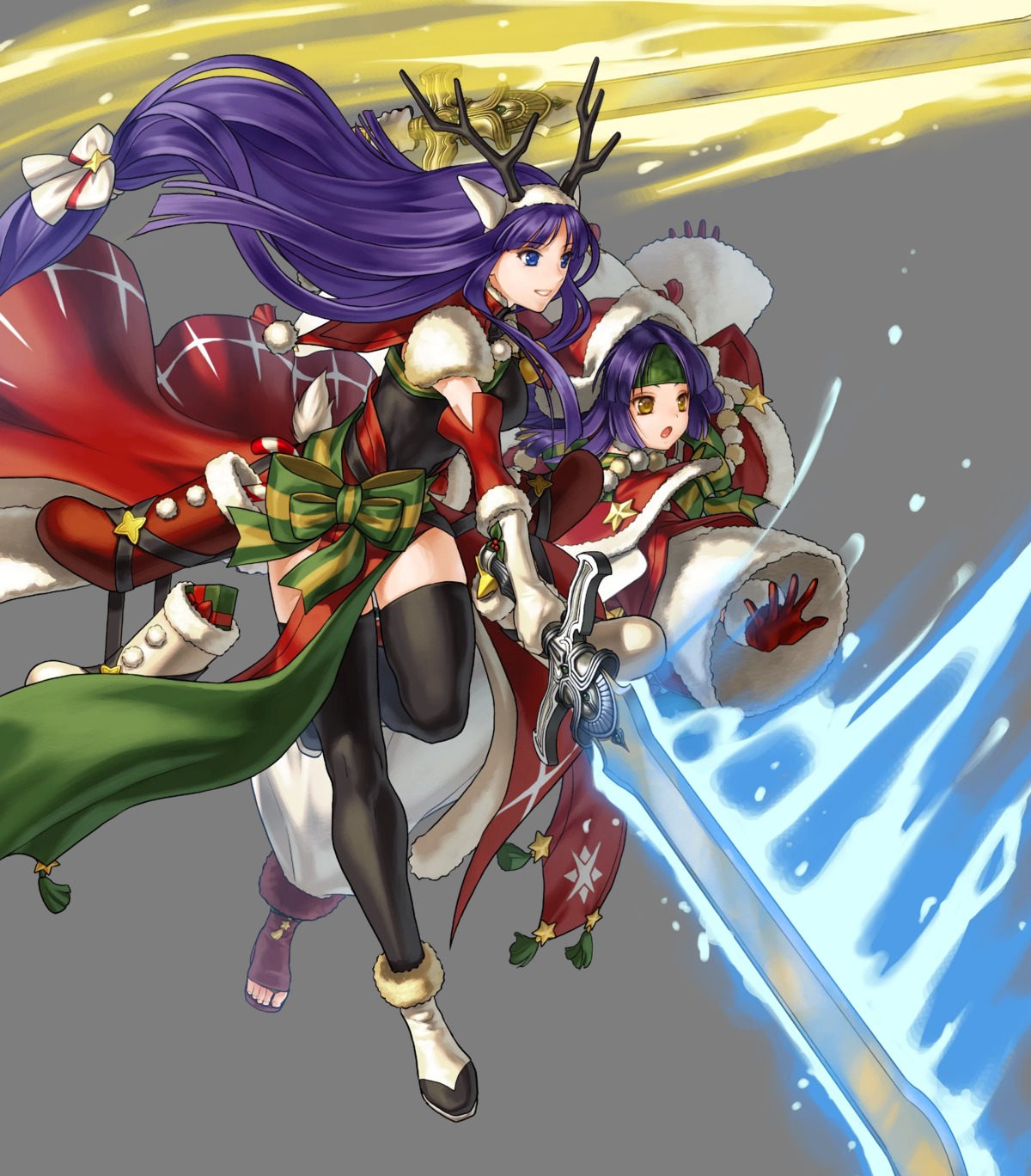 altina_(fire_emblem) animal_ears christmas duplicate fire_emblem fire_emblem:_akatsuki_no_megami fire_emblem:_souen_no_kiseki fire_emblem_heroes heels horns kita_senri nintendo sanaki sword thighhighs