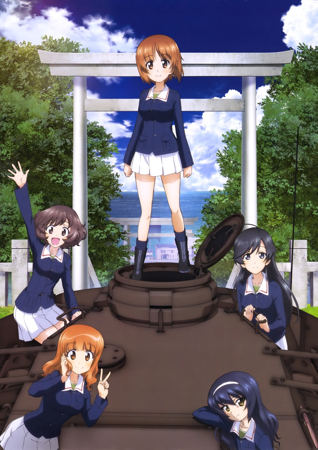 akiyama_yukari girls_und_panzer isuzu_hana nishizumi_miho reizei_mako takebe_saori uniform