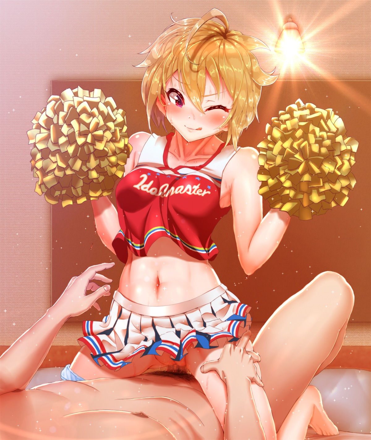 censored cheerleader ibuki_tsubasa kilesha pantsu panty_pull penis pussy sex skirt_lift the_idolm@ster the_idolm@ster_million_live!