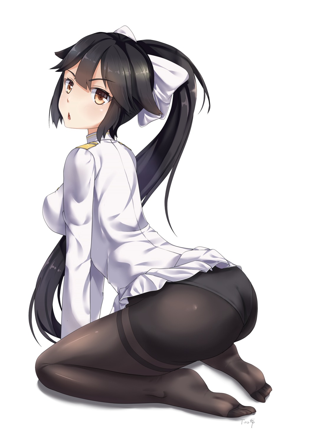 ass azur_lane feet pantsu pantyhose takao_(azur_lane) too-ye uniform