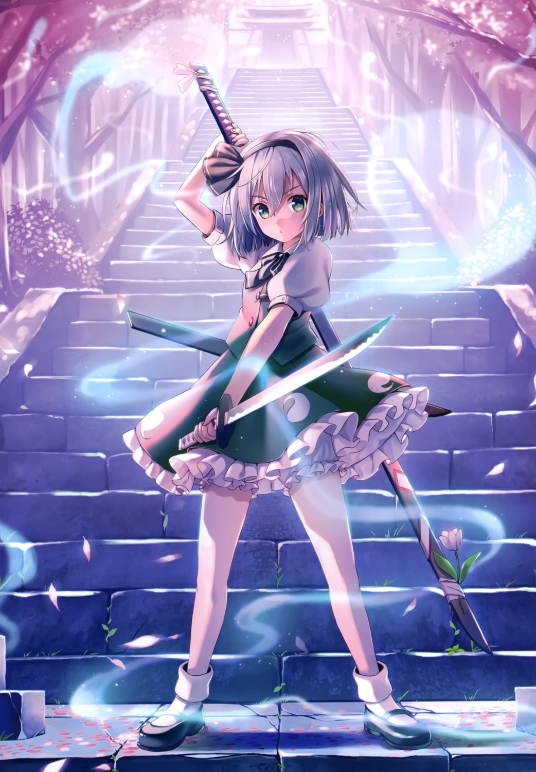 konpaku_youmu myon nonoko skirt_lift sword touhou