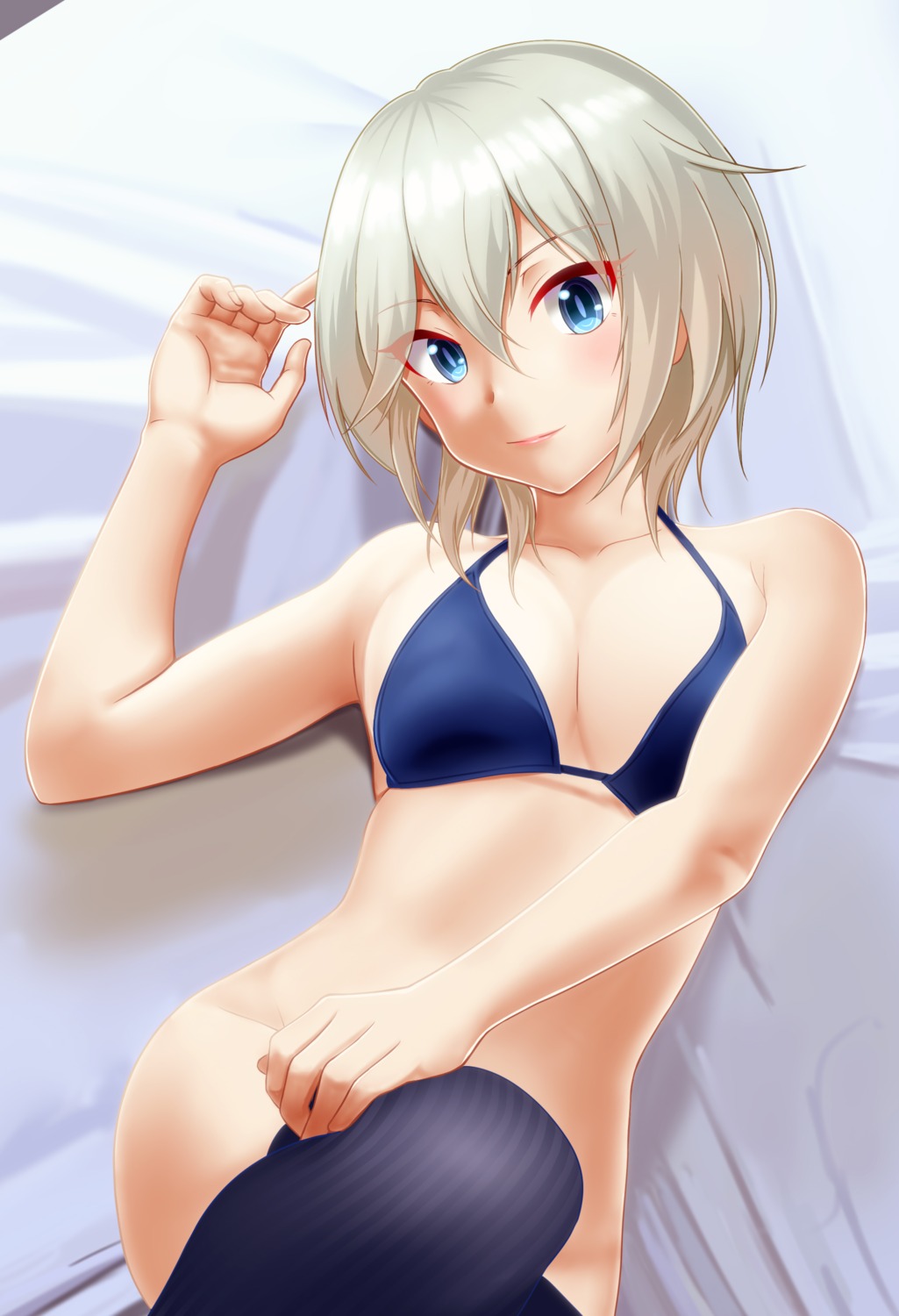 anastasia_(idolm@ster) bikini_top bottomless cleavage swimsuits takahiro-kun the_idolm@ster the_idolm@ster_cinderella_girls thighhighs