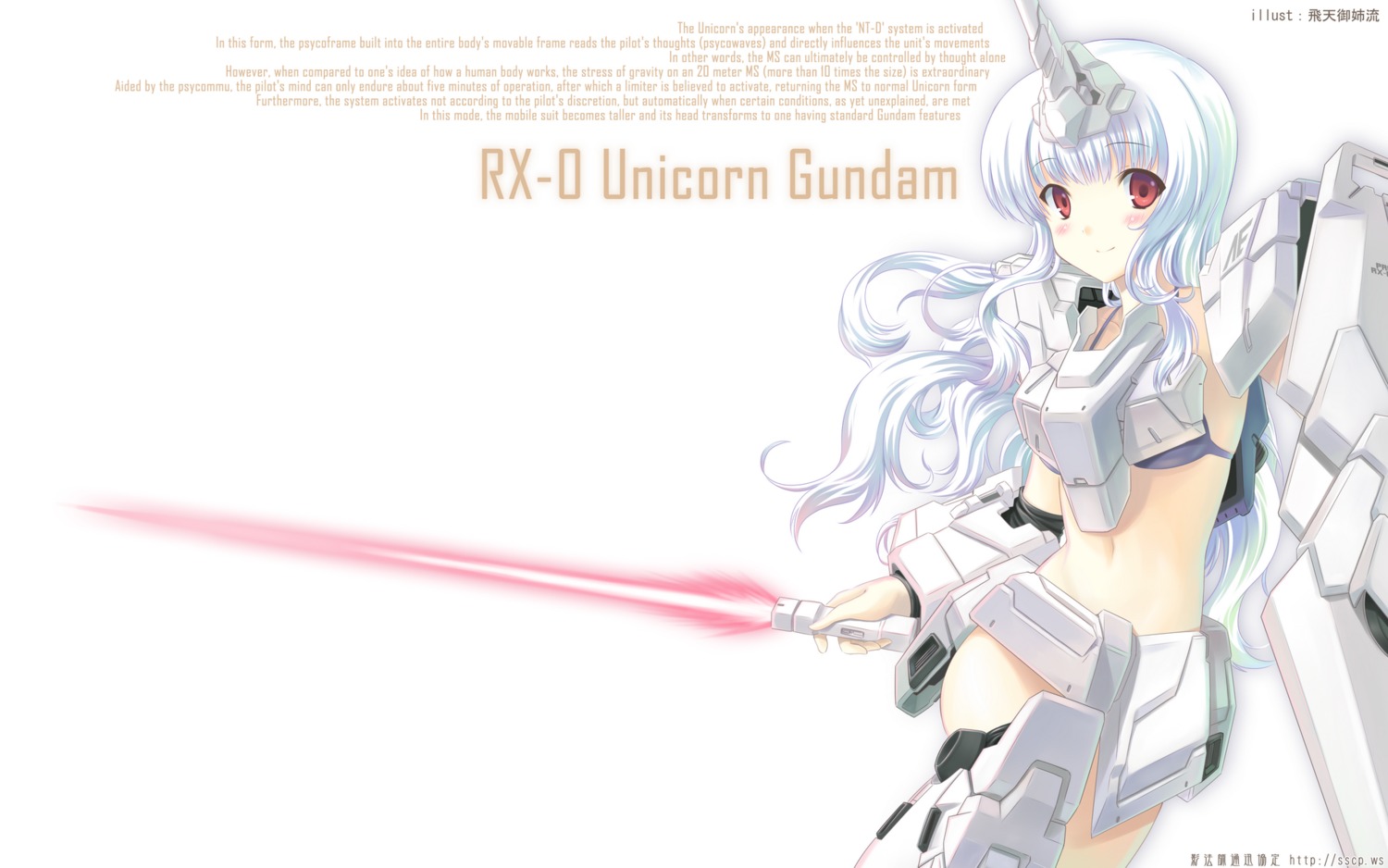 gundam gundam_unicorn hiten mecha_musume sscp wallpaper