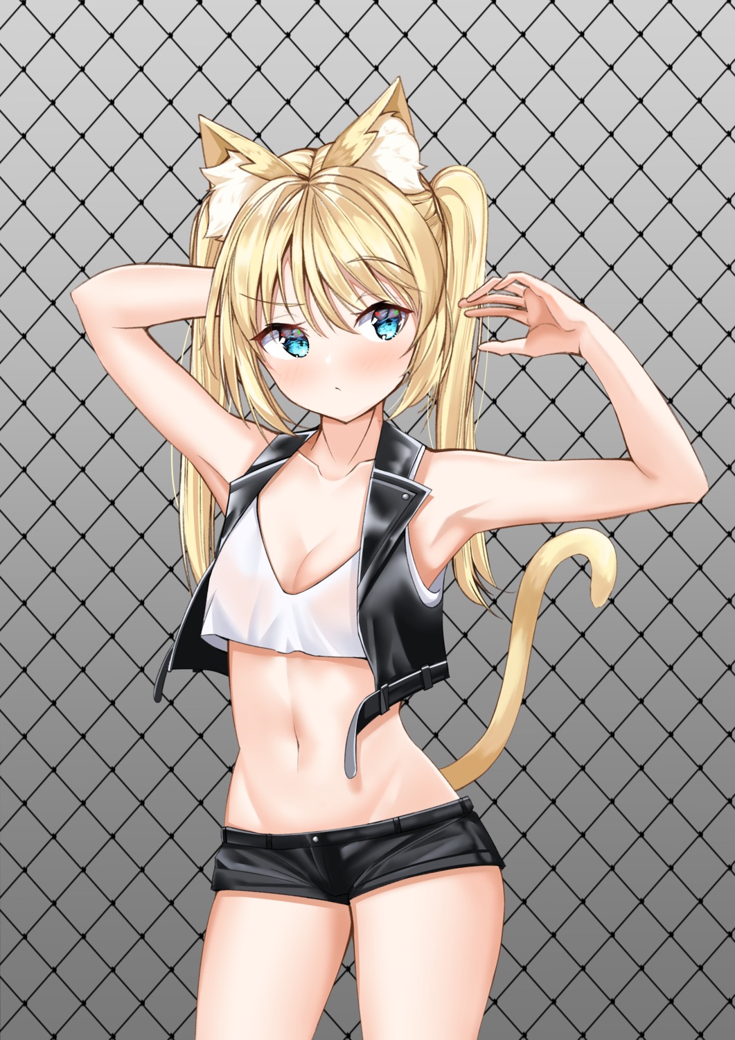 animal_ears girls_frontline idw_(girls_frontline) nekomimi no_bra see_through tail tor_ai