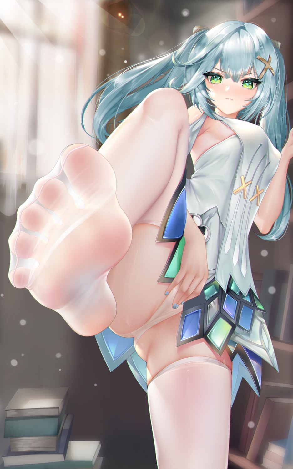 faruzan feet genshin_impact kamue pantsu thighhighs thong