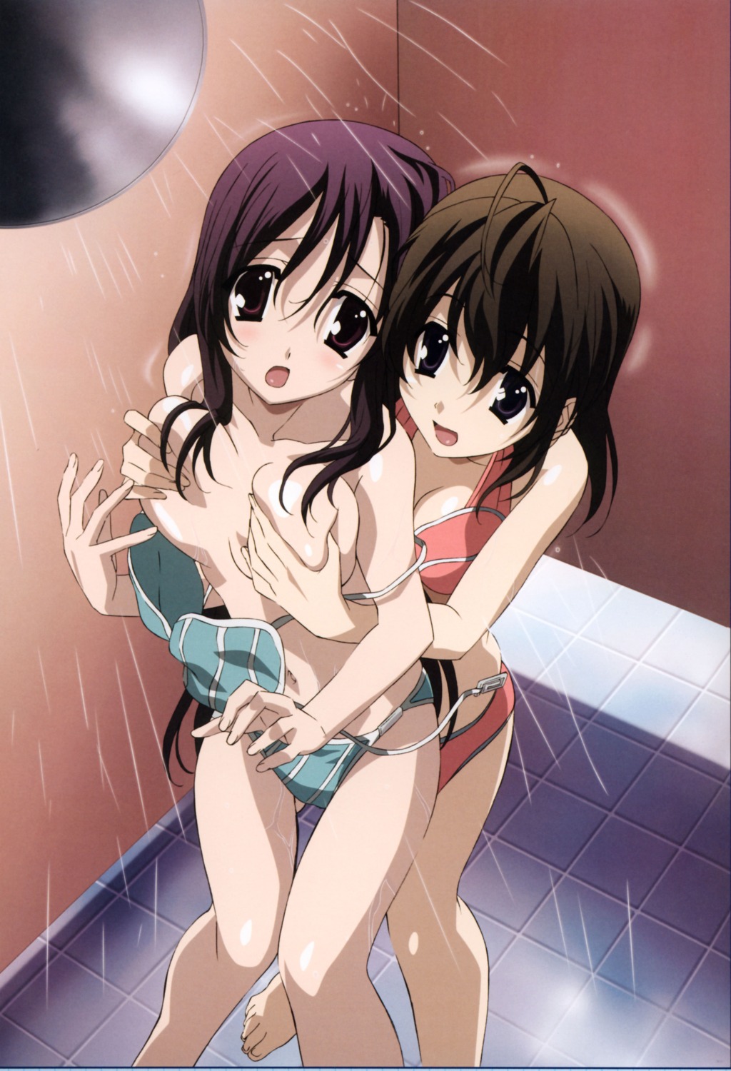 bathing bikini breast_grab gotou_junji katsura_kotonoha saionji_sekai school_days swimsuits topless yuri
