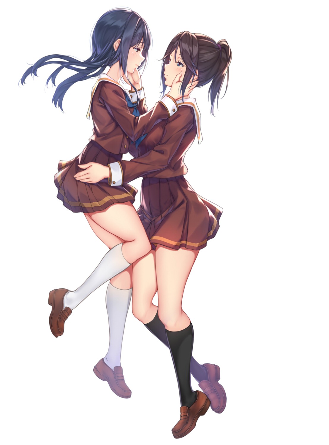 hibike!_euphonium kasaki_nozomi kurenaiz liz_to_aoi_tori seifuku skirt_lift yoroizuka_mizore yuri