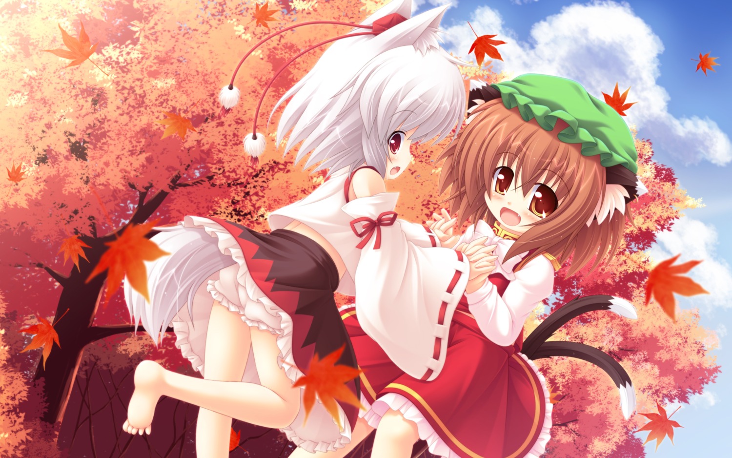 animal_ears chen inubashiri_momiji tail touhou wallpaper