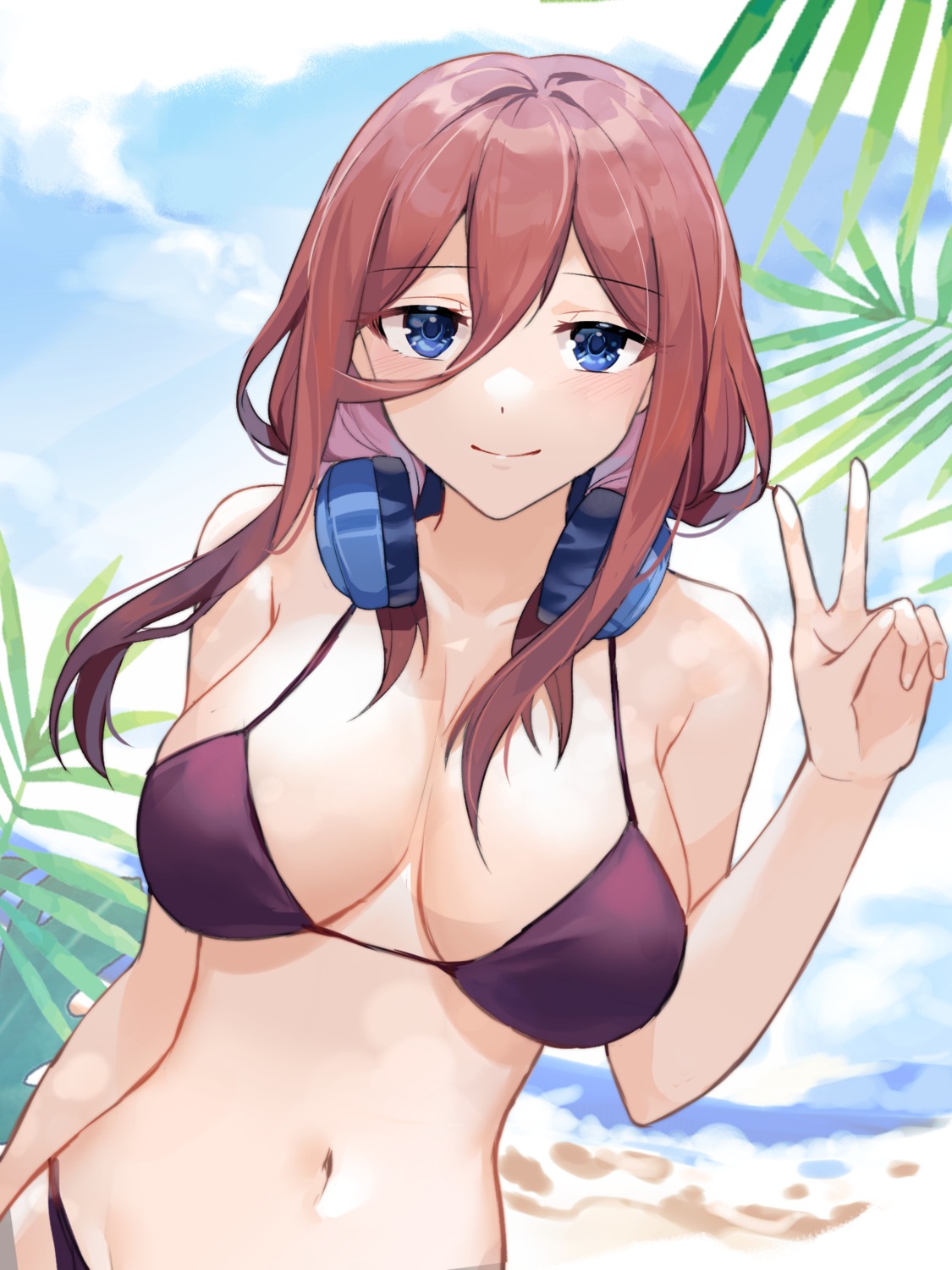 5-toubun_no_hanayome akitsuki_(oenothera) bikini headphones nakano_miku swimsuits