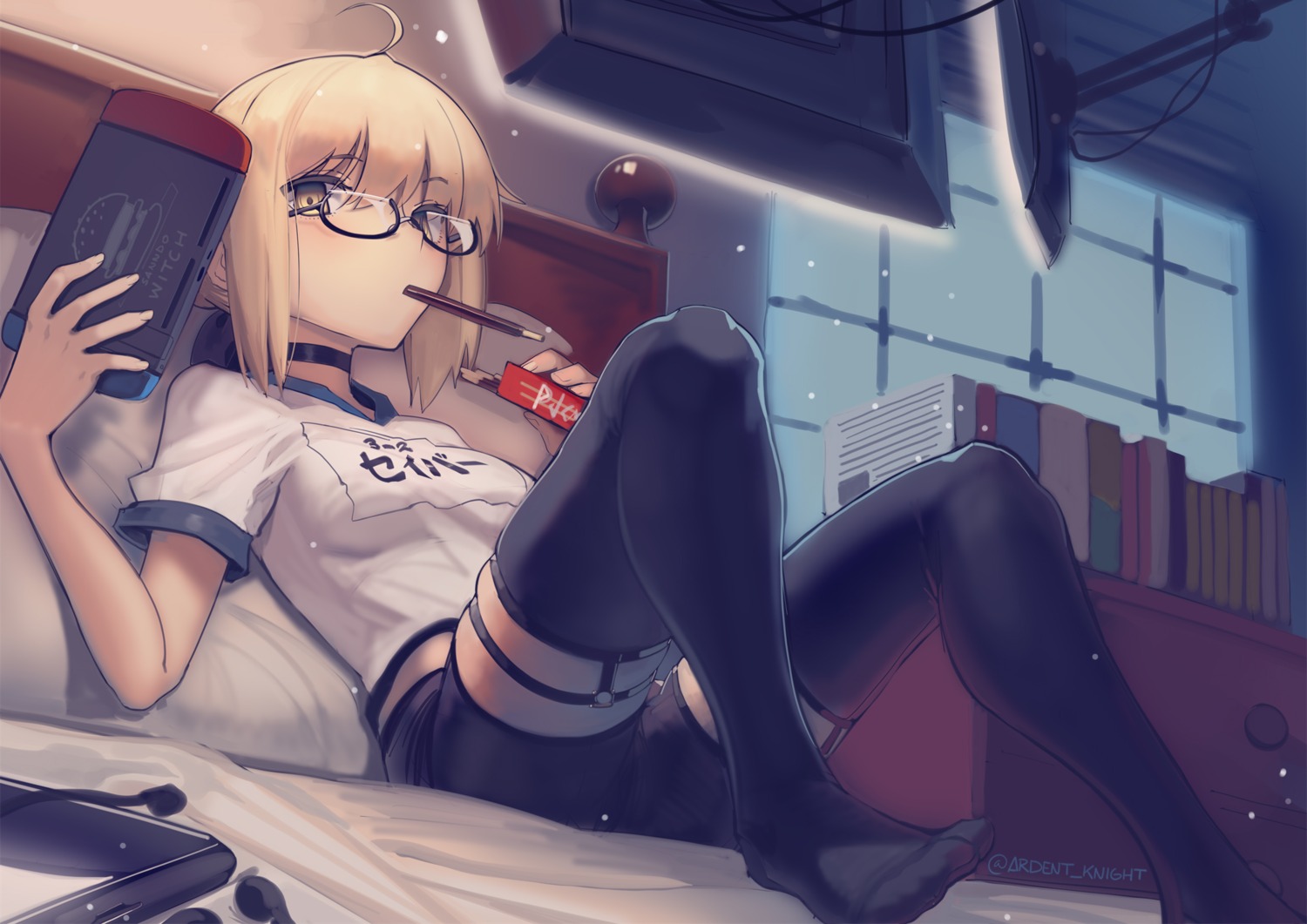 boa_(brianoa) fate/grand_order feet garter gym_uniform heroine_x_alter megane stockings thighhighs