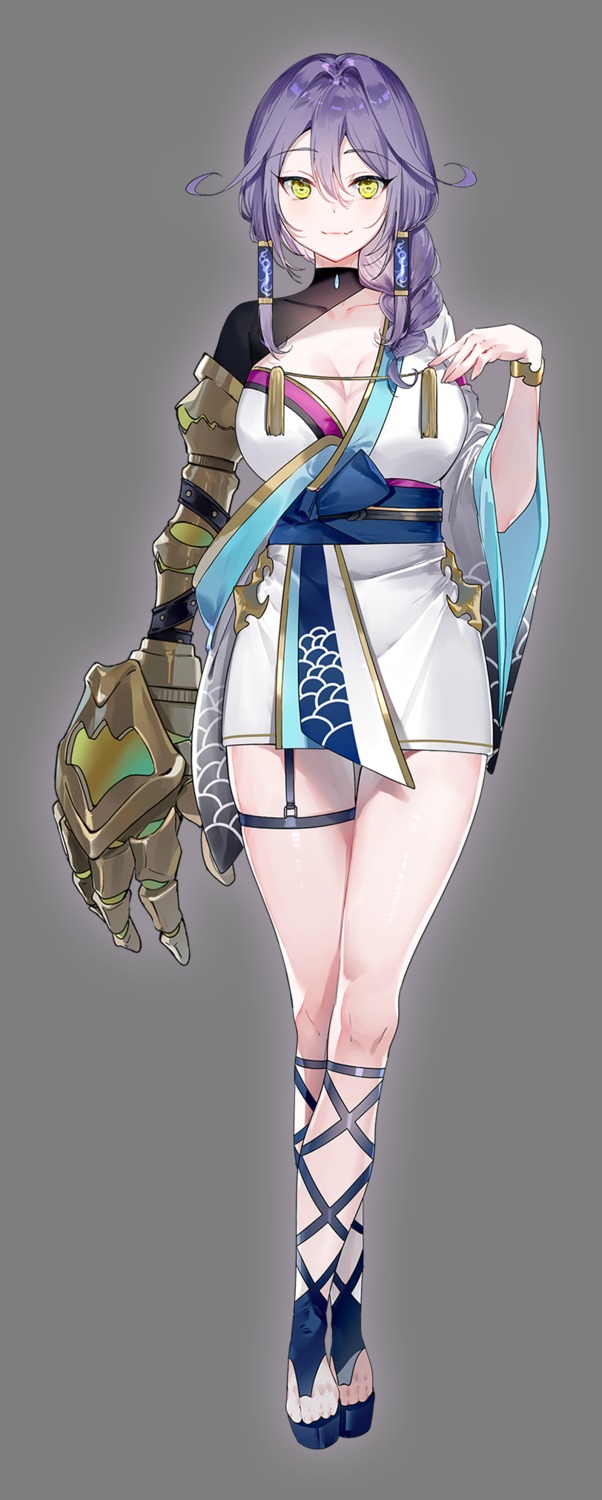 armor garter japanese_clothes miwano_ragu no_bra samurai_maiden transparent_png weapon