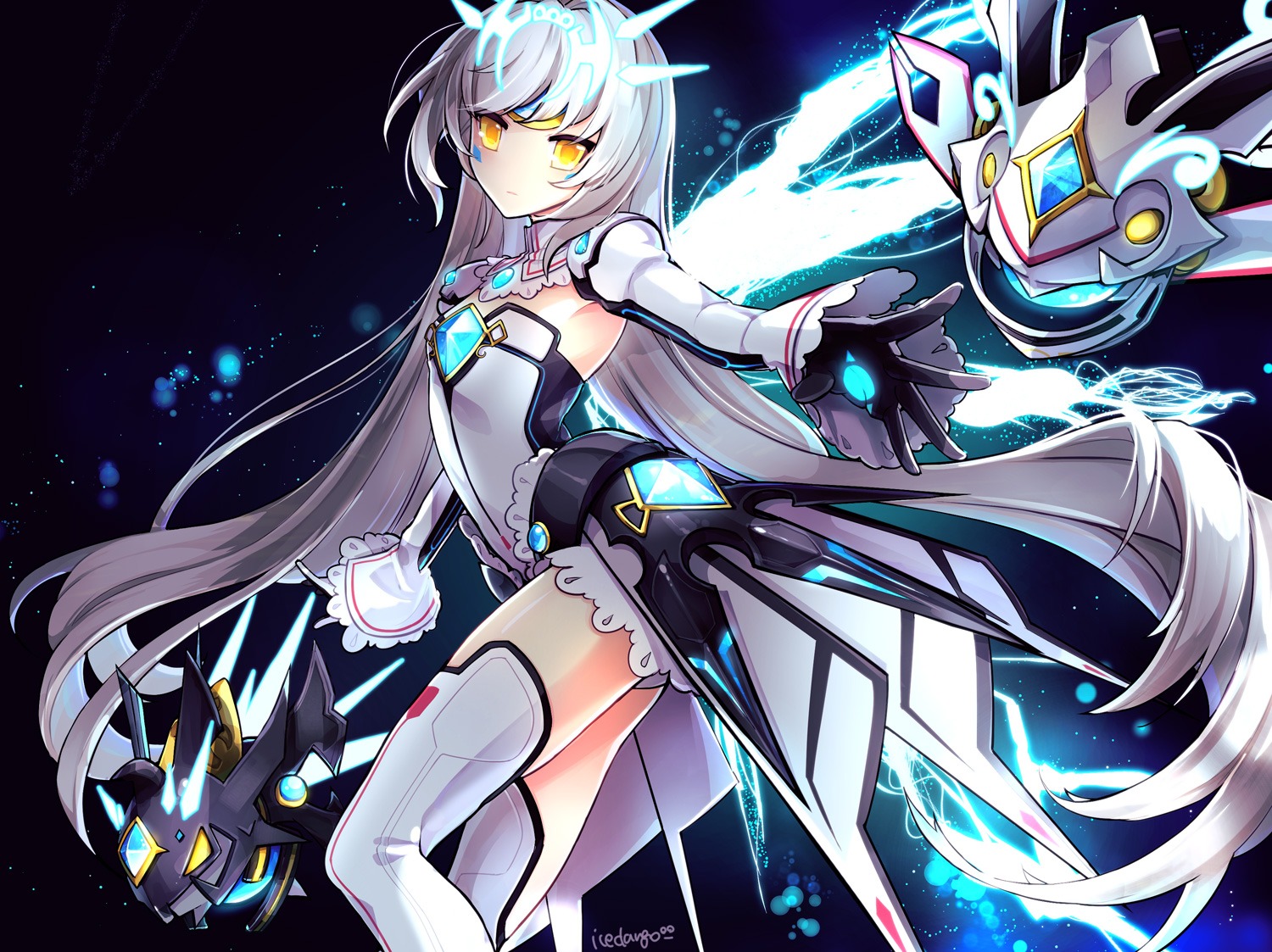 elsword eve_(elsword) kuroshio_maki leotard thighhighs