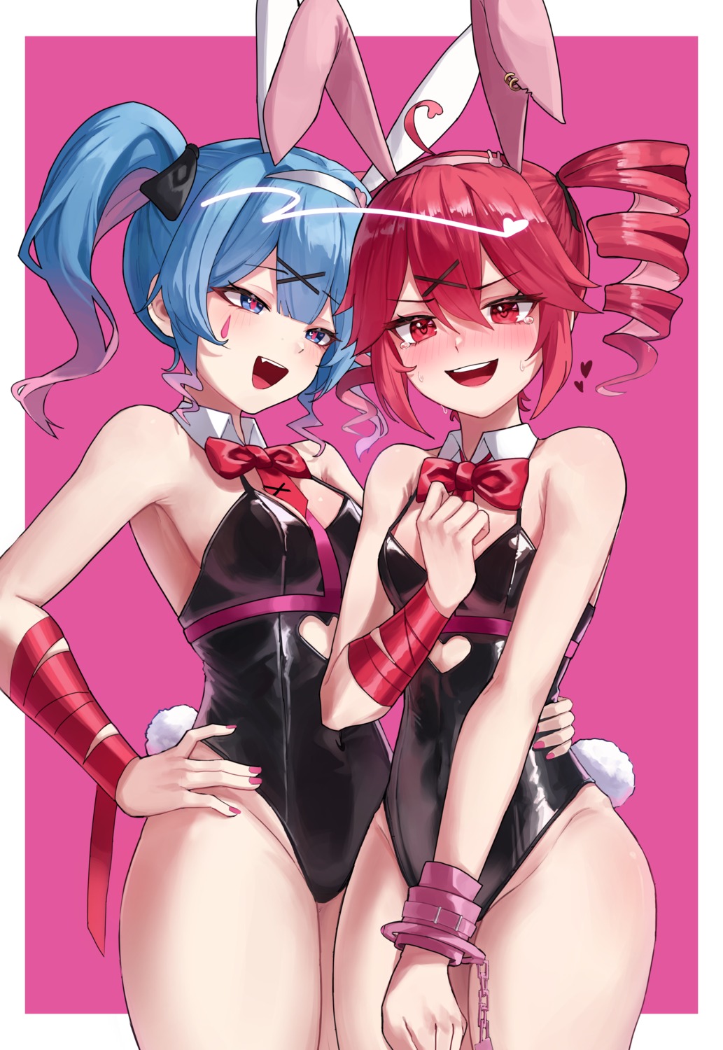 animal_ears bunny_ears bunny_girl cosplay hatsune_miku hu2924 kasane_teto no_bra rabbit_hole_(vocaloid) tail tattoo utau vocaloid