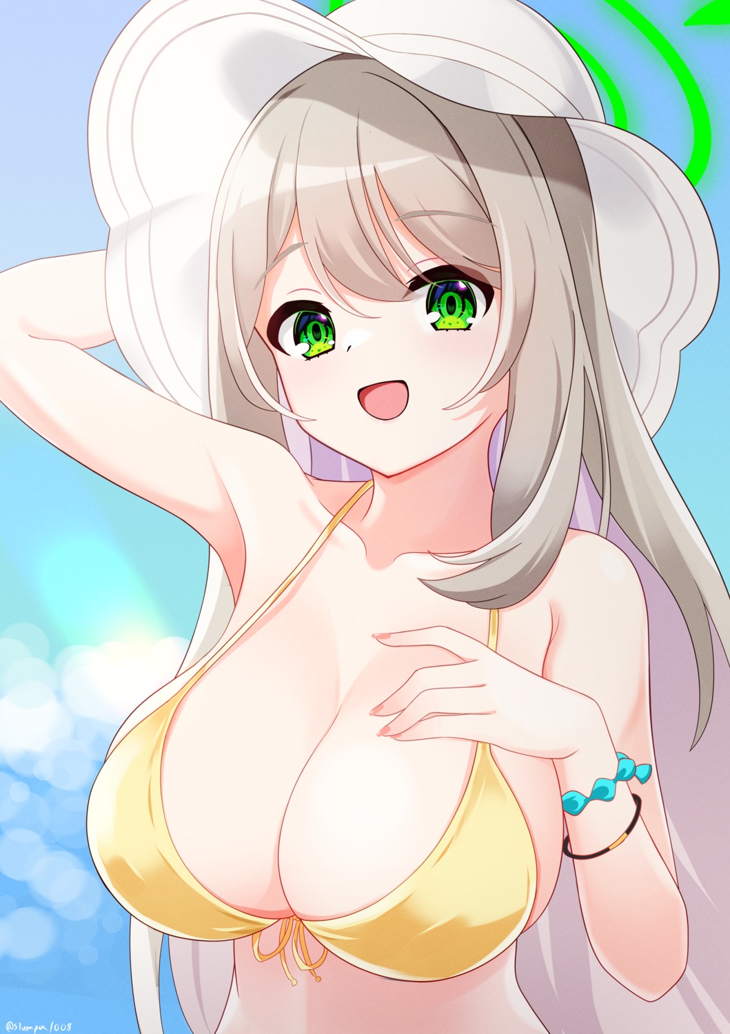 bikini_top blue_archive halo izayoi_nonomi slumpa swimsuits