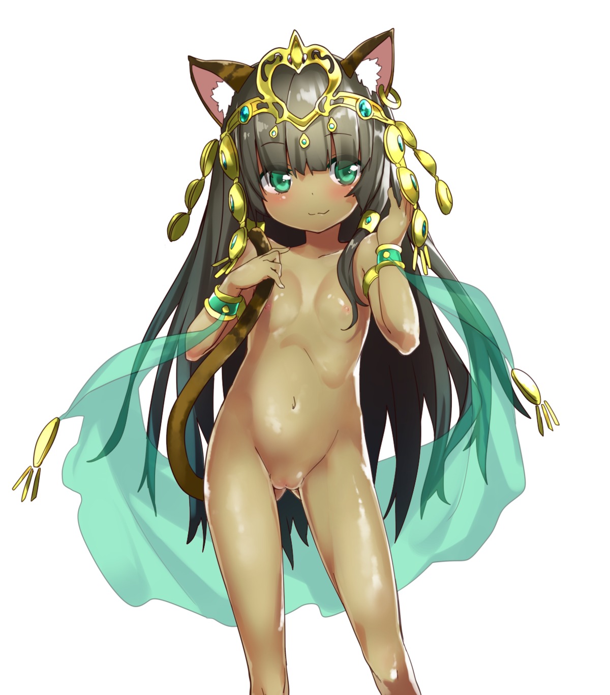 animal_ears bastet_(puzzle_&_dragons) loli naked nipples pussy puzzle_&_dragons sawayaka_samehada uncensored