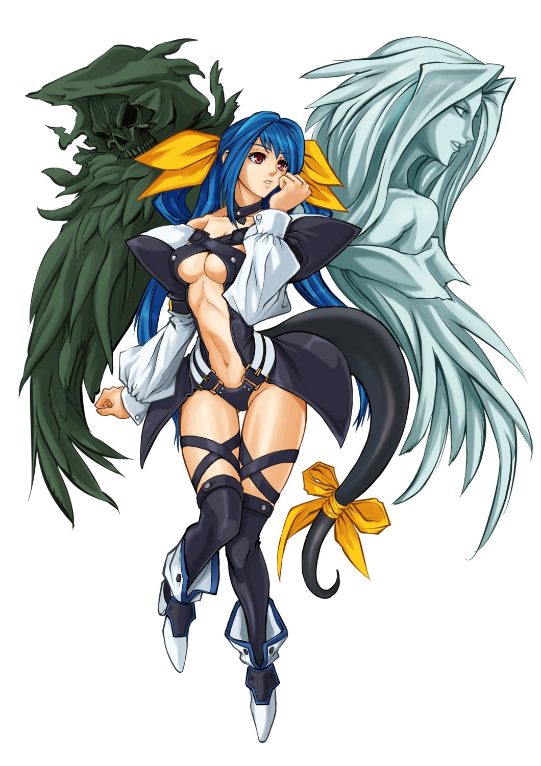 dizzy guilty_gear guilty_gear_xx_accent_core necro tail thighhighs underboob undine wings