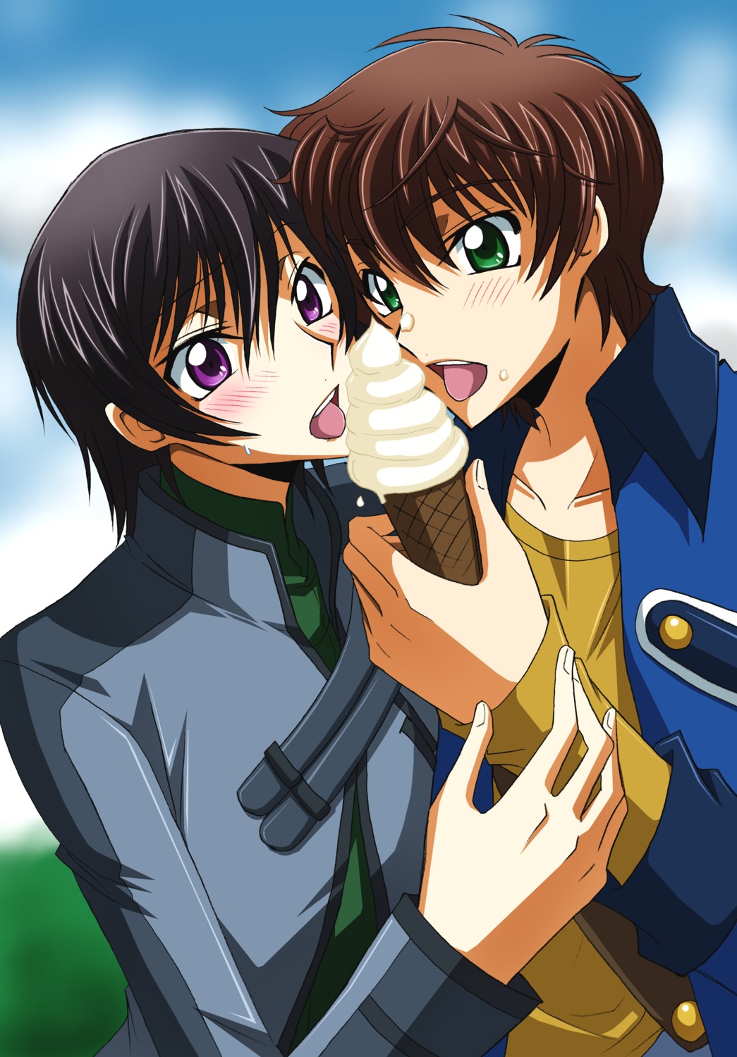 code_geass kururugi_suzaku lelouch_lamperouge male tsunoda_wei