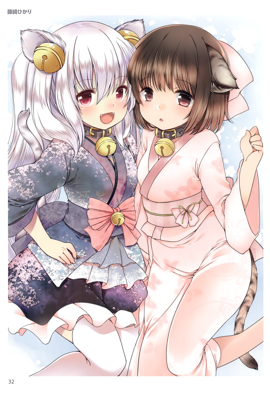 animal_ears fujisaki_hikari kimono nekomimi tail thighhighs toranoana