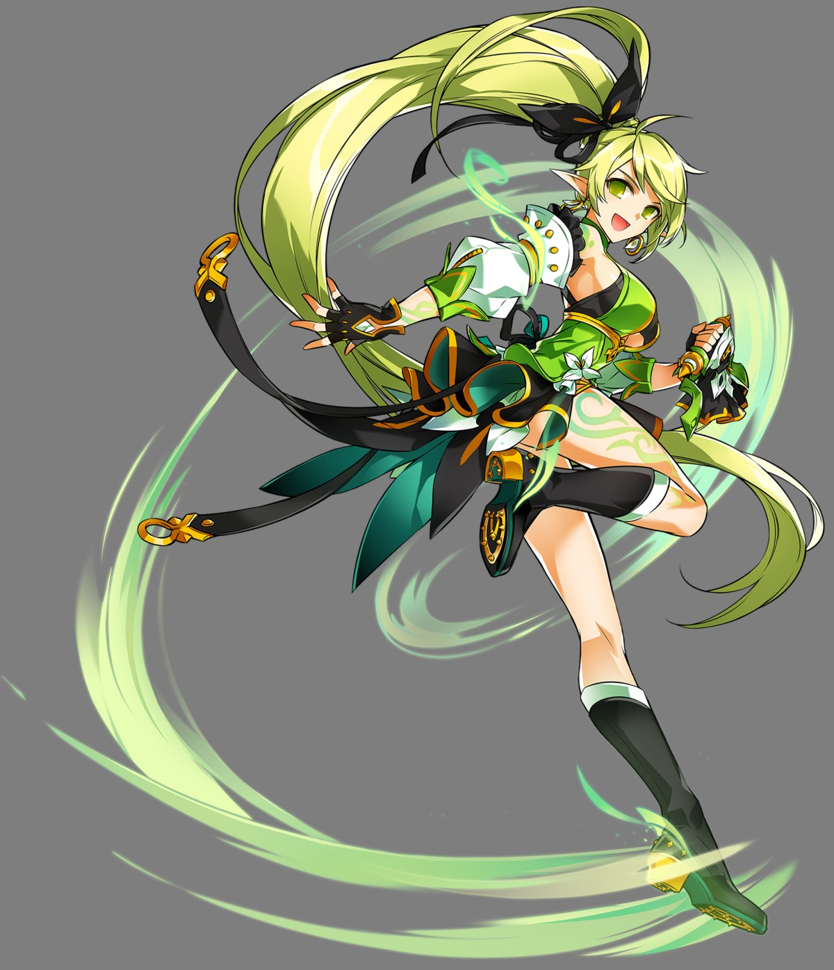 elf elsword heels pointy_ears rena_(elsword) tagme tattoo transparent_png weapon