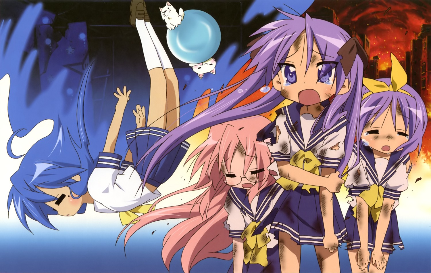 Konata Izumi Lucky Star Desktop Anime, Anime, blue, mammal png | PNGEgg