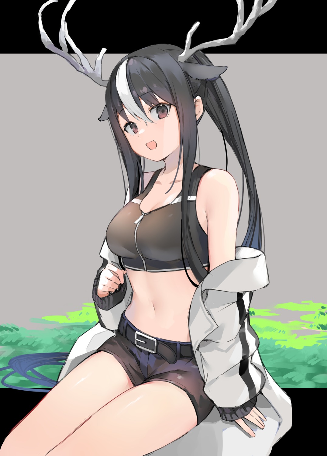 animal_ears cleavage horns ryou_(ponpgo)