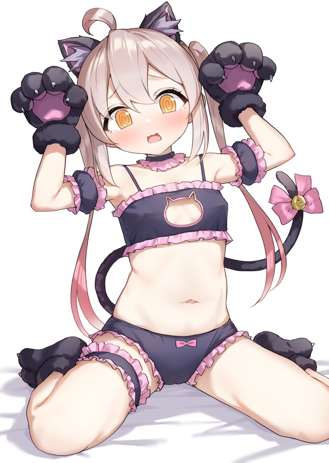 animal_ears bra erect_nipples garter genderswap loli nekomimi onii-chan_wa_oshimai! oyama_mahiro pantsu tail takenoko_no_you