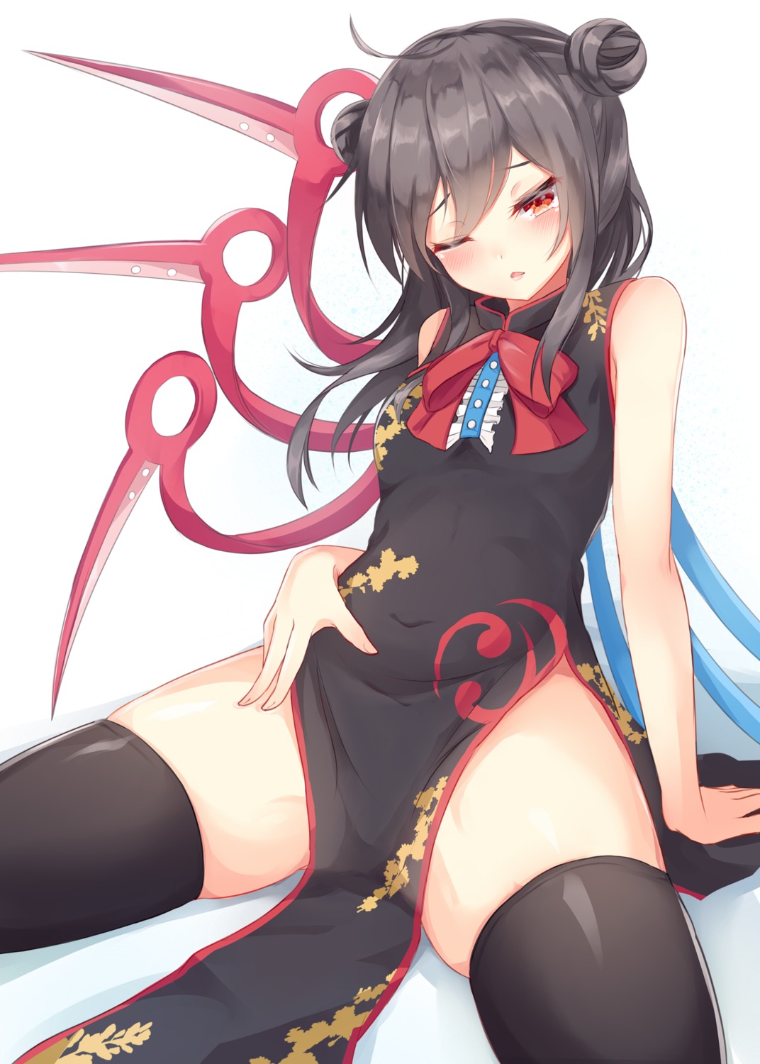 chinadress houjuu_nue igayan thighhighs touhou wings