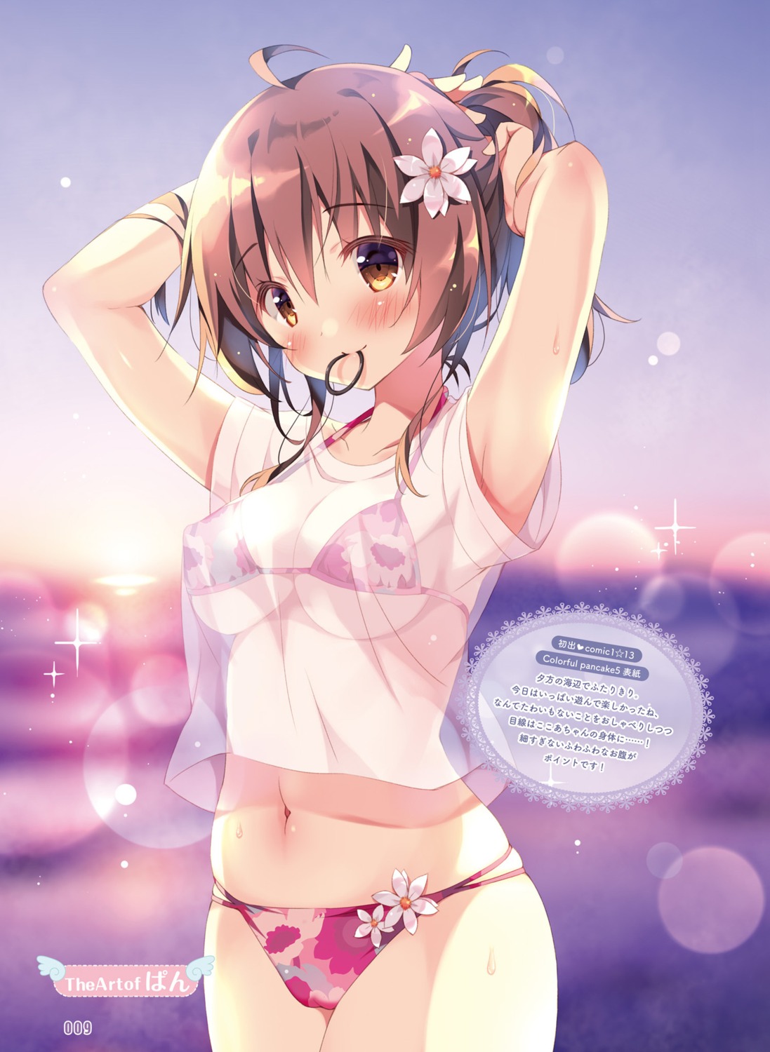 bikini cleavage cocoa_(pan) erect_nipples pan pan_no_mimi see_through swimsuits