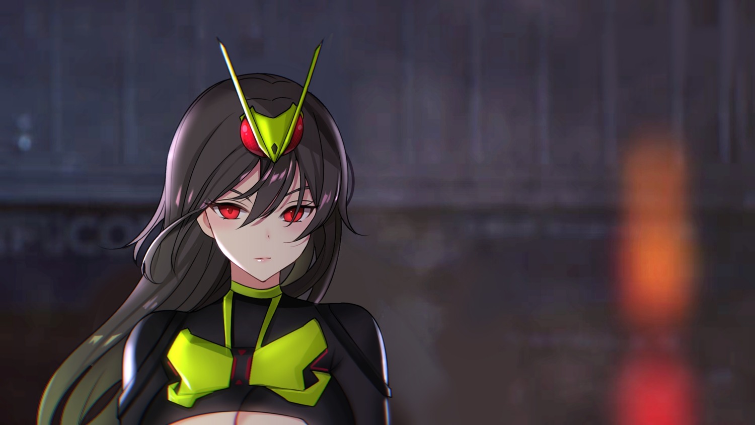 ateoyh cleavage kamen_rider kamen_rider_zero-one no_bra wallpaper