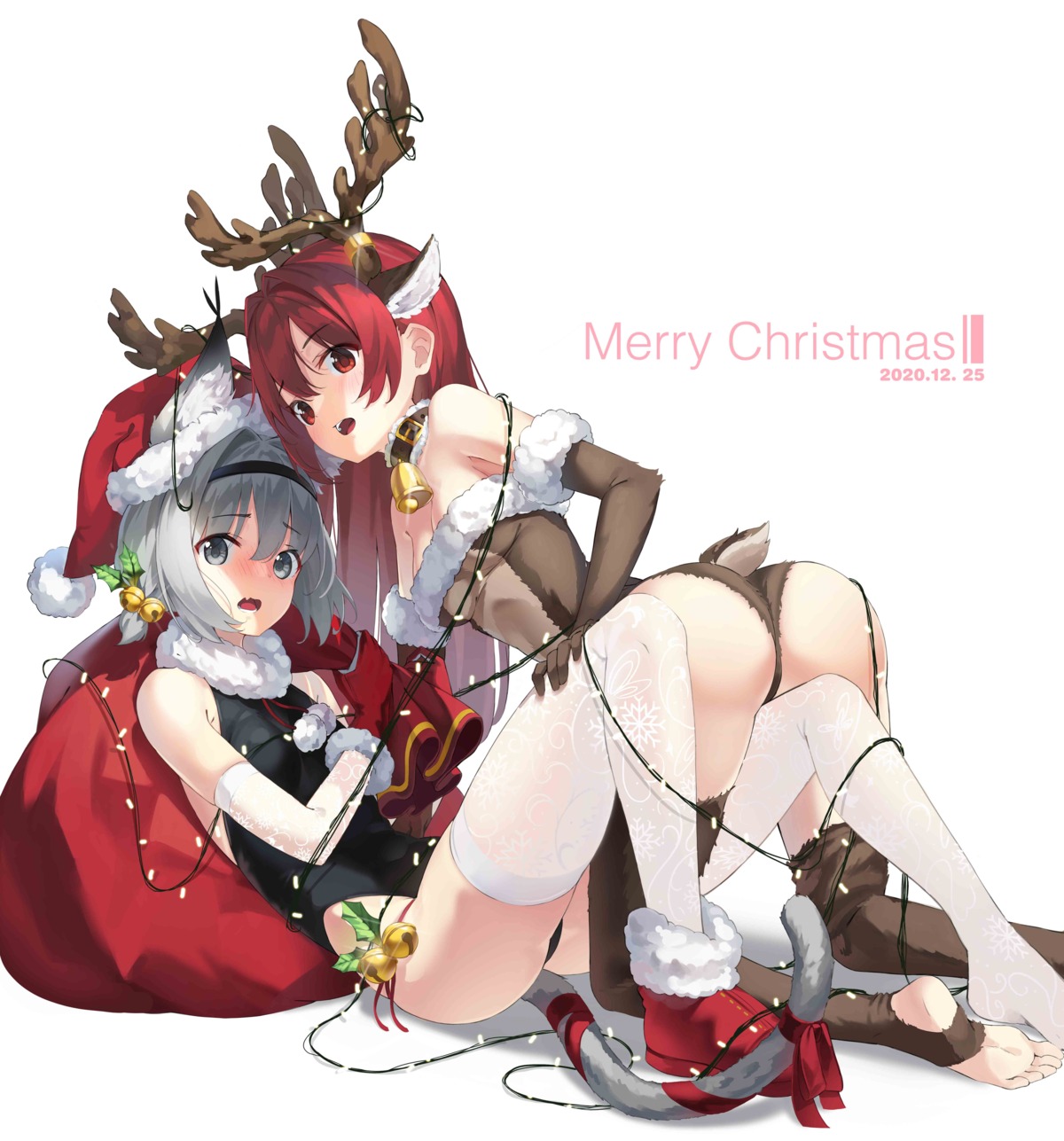 animal_ears ass christmas horns kimyo leotard tail thighhighs