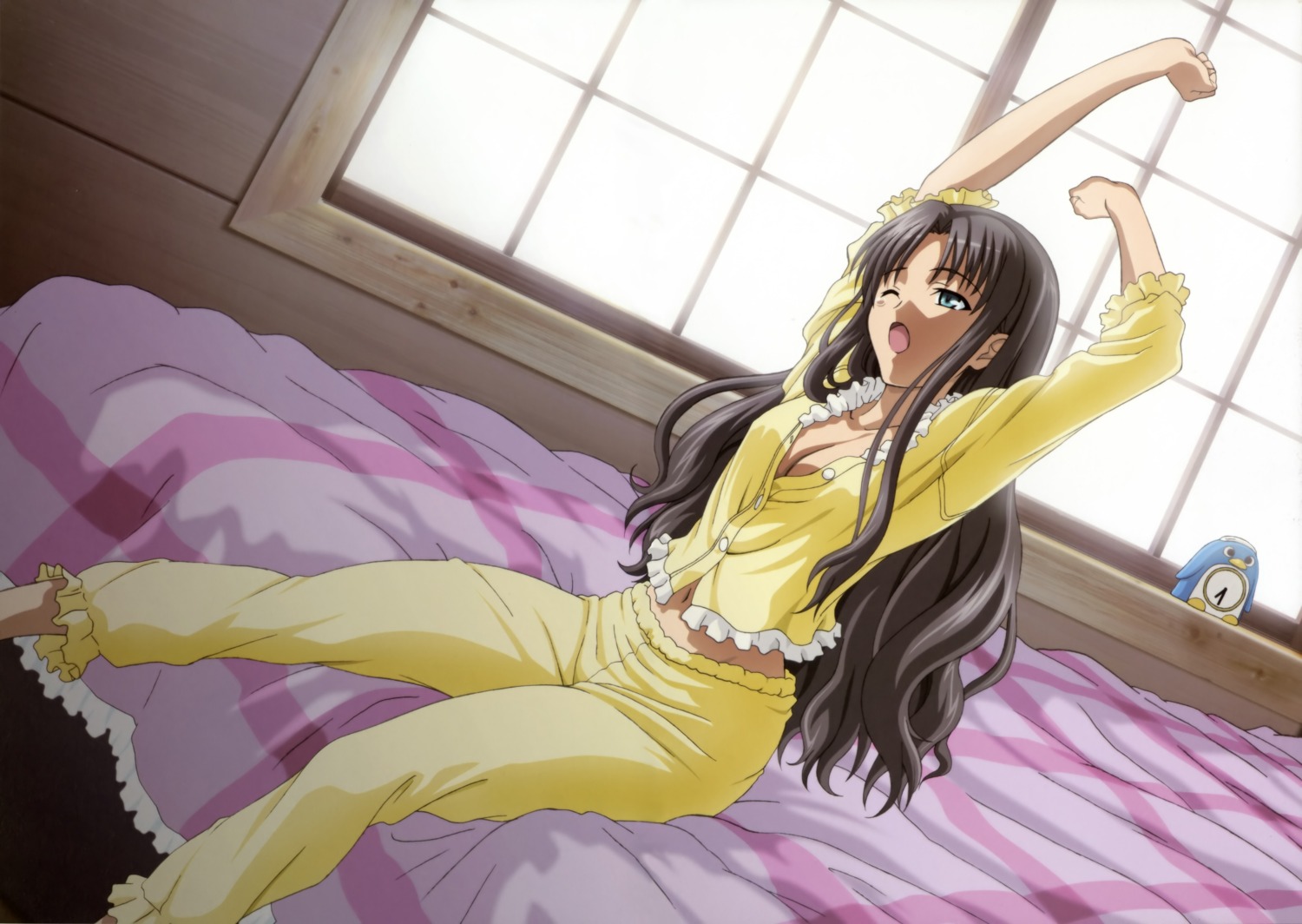 cleavage fate/stay_night pajama toosaka_rin ueda_makoto