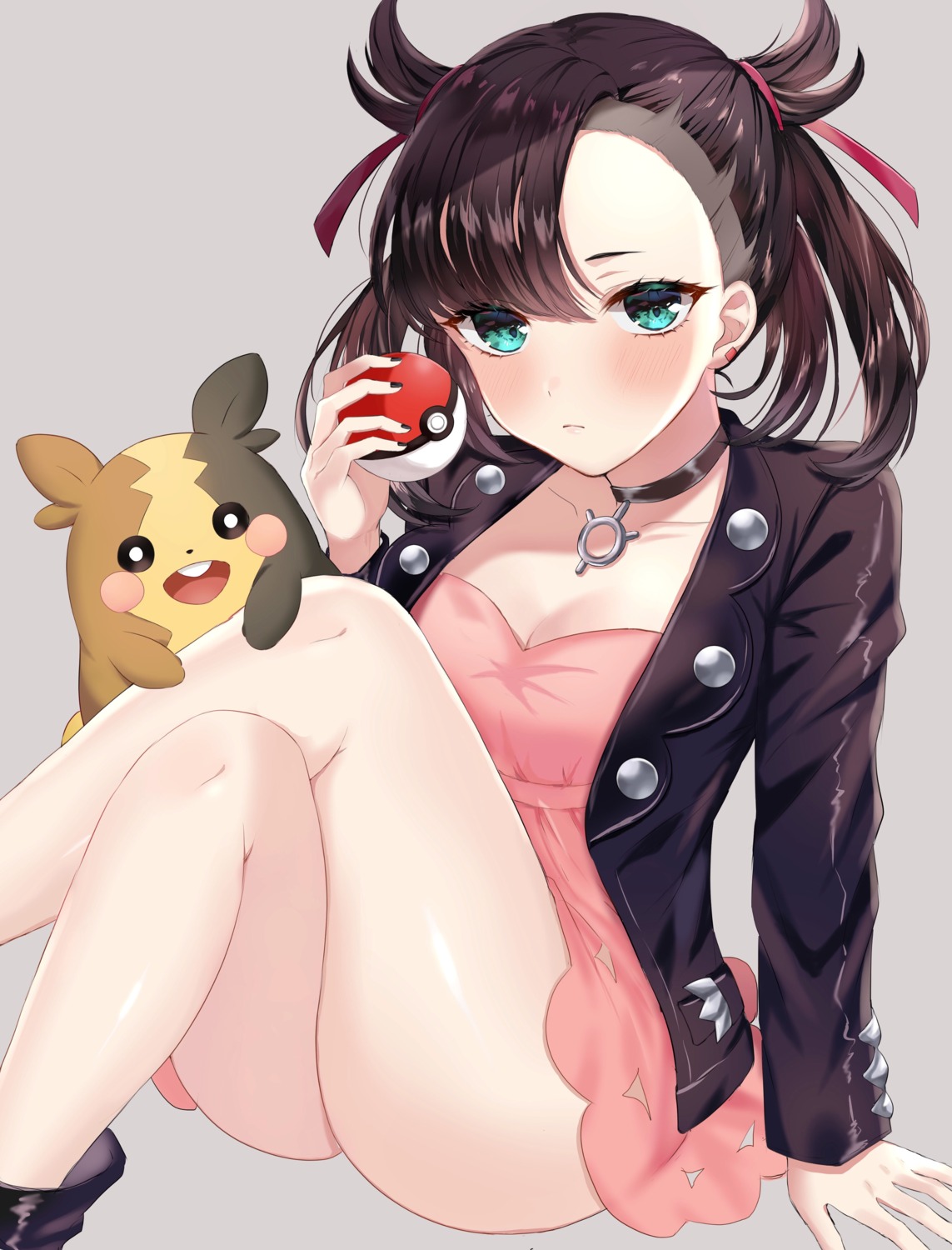 cleavage dress mary_(pokemon) morpeko parum pokemon pokemon_swsh skirt_lift