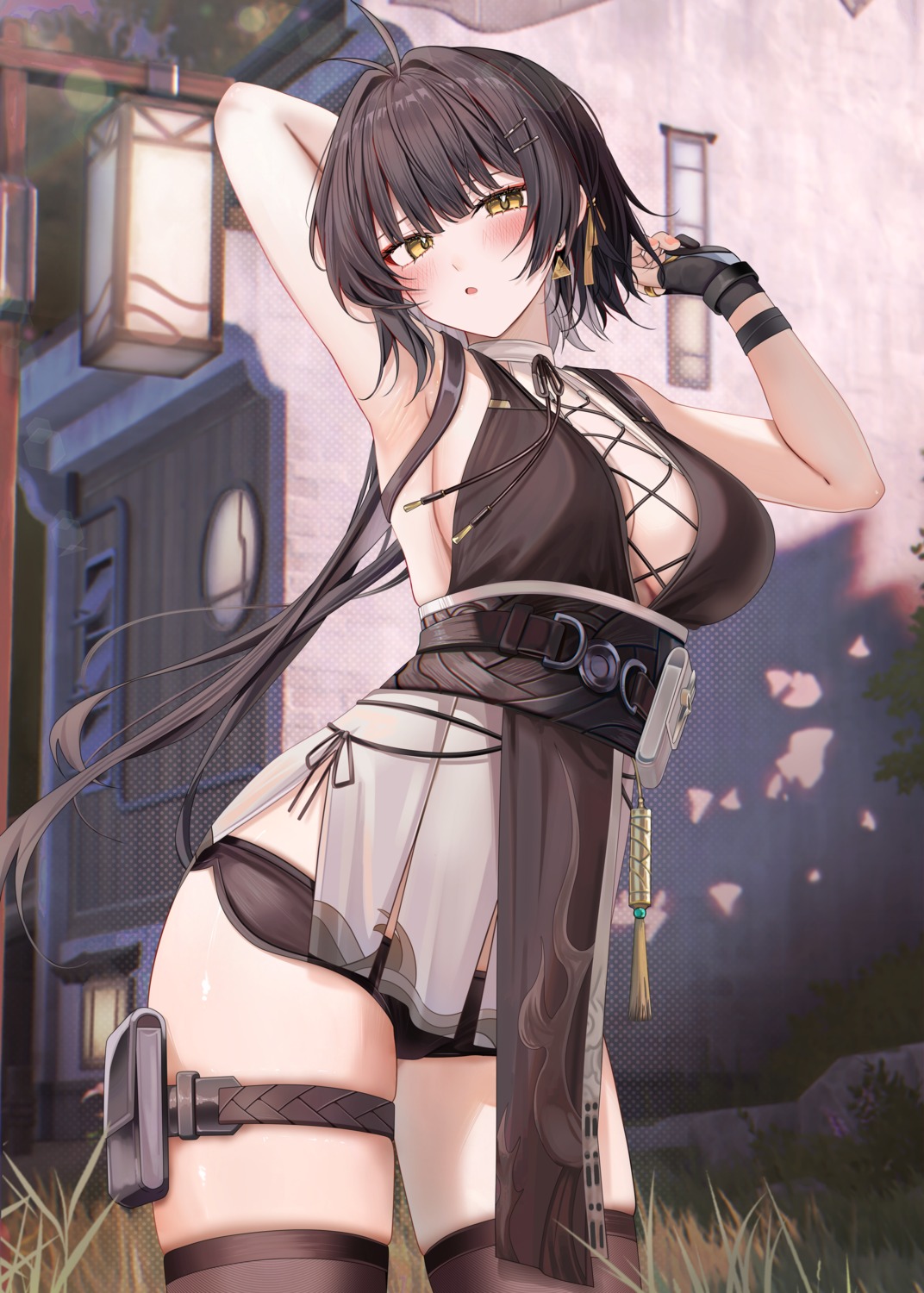 asian_clothes female_rover garter no_bra ru_zhai thighhighs wuthering_waves