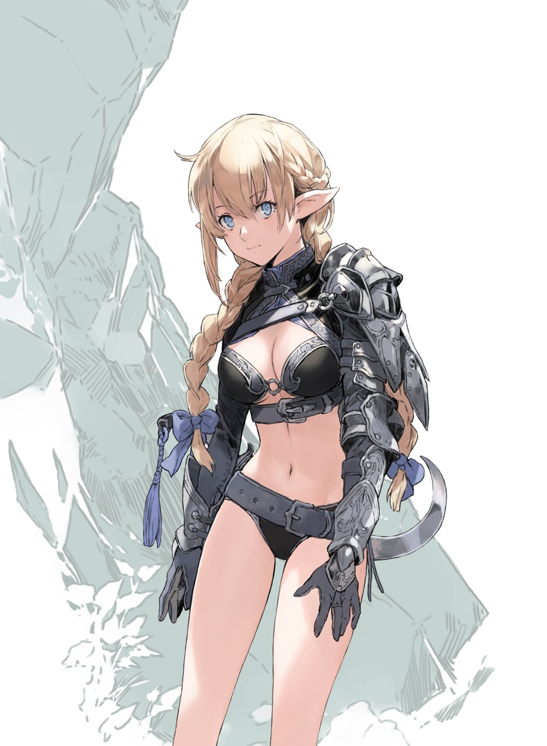 armor bikini_armor hirooka_masaki pointy_ears