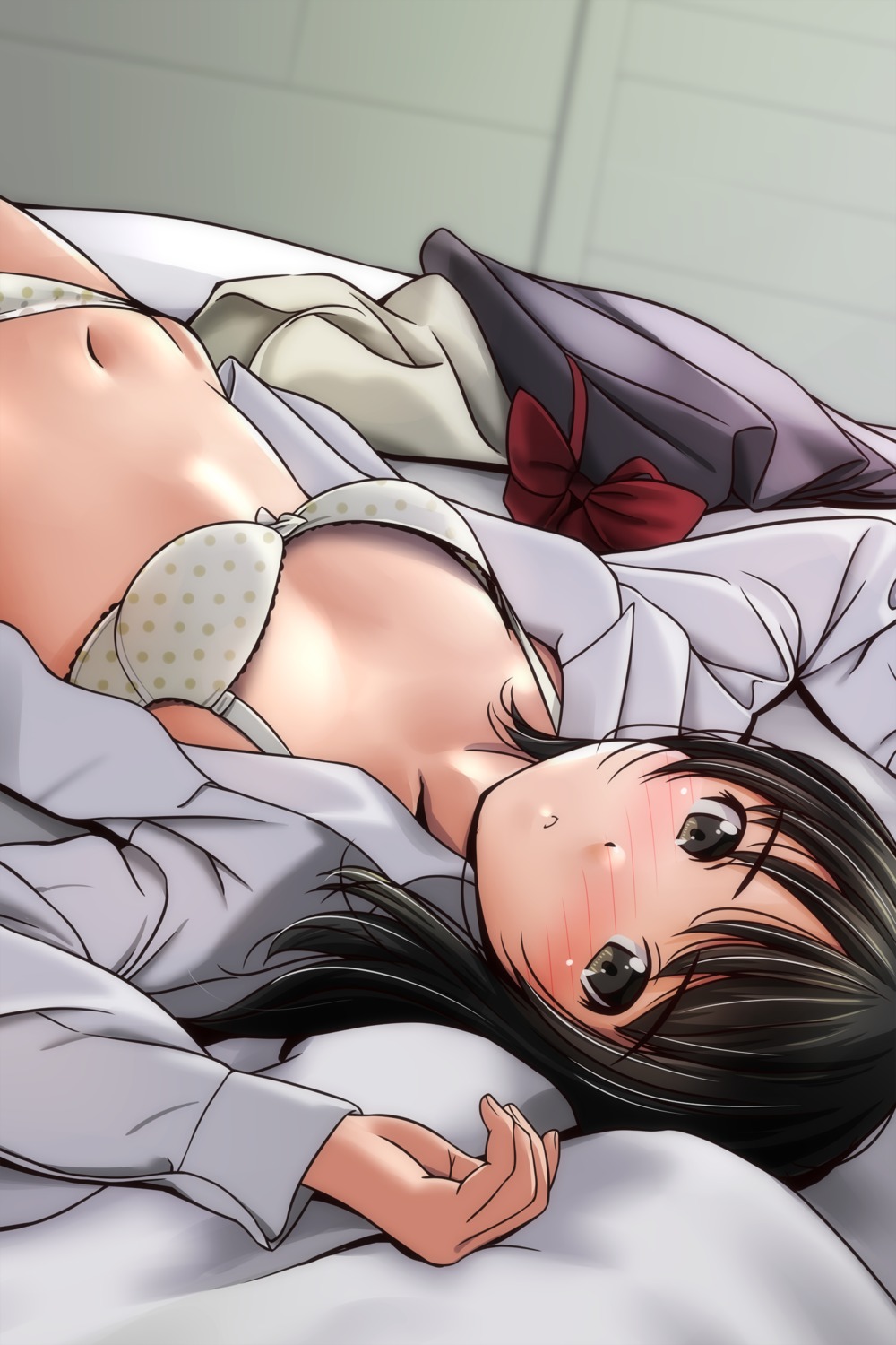 bra dress_shirt matsunaga_kouyou open_shirt pantsu