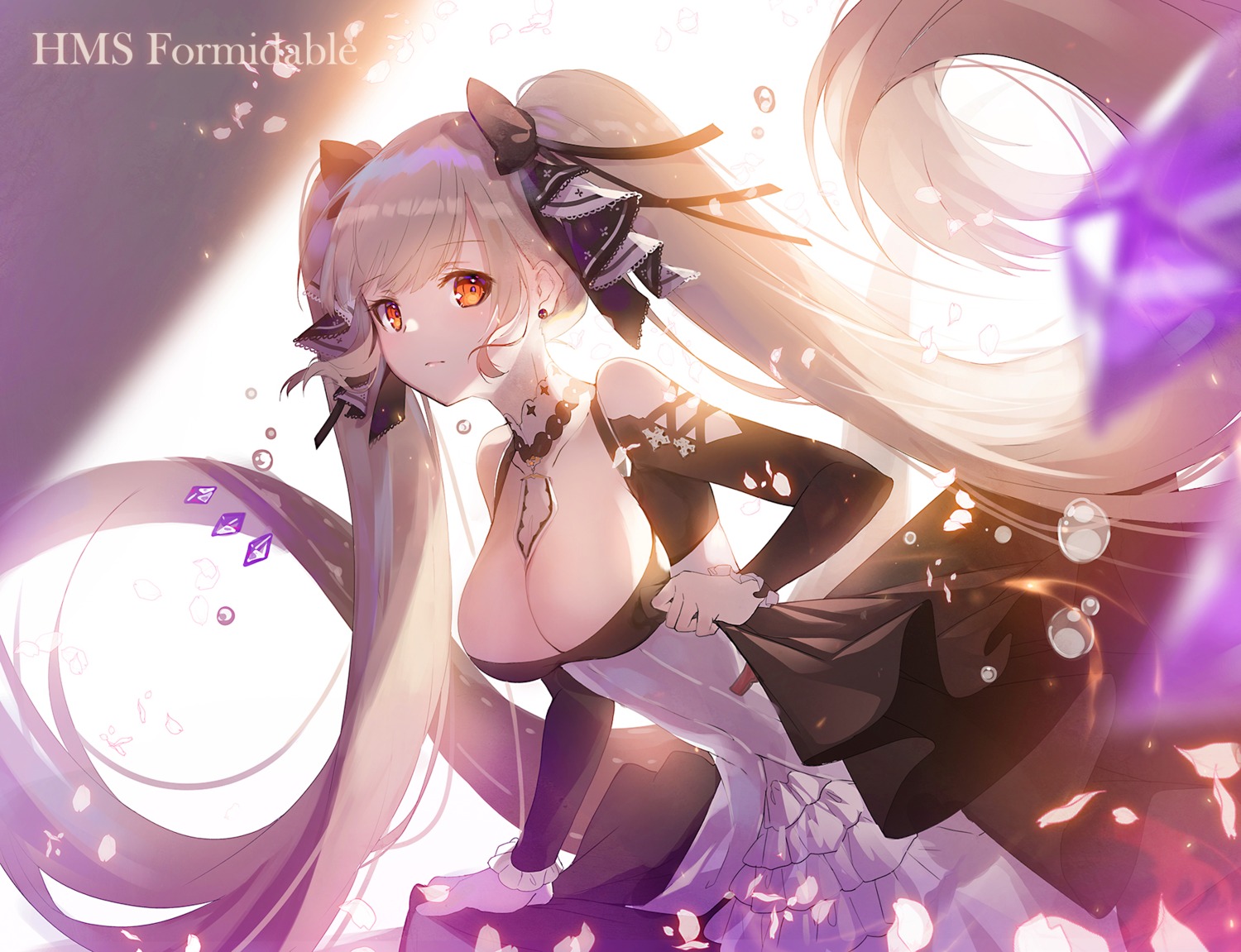 apple_caramel azur_lane formidable_(azur_lane) gothic_lolita lolita_fashion no_bra